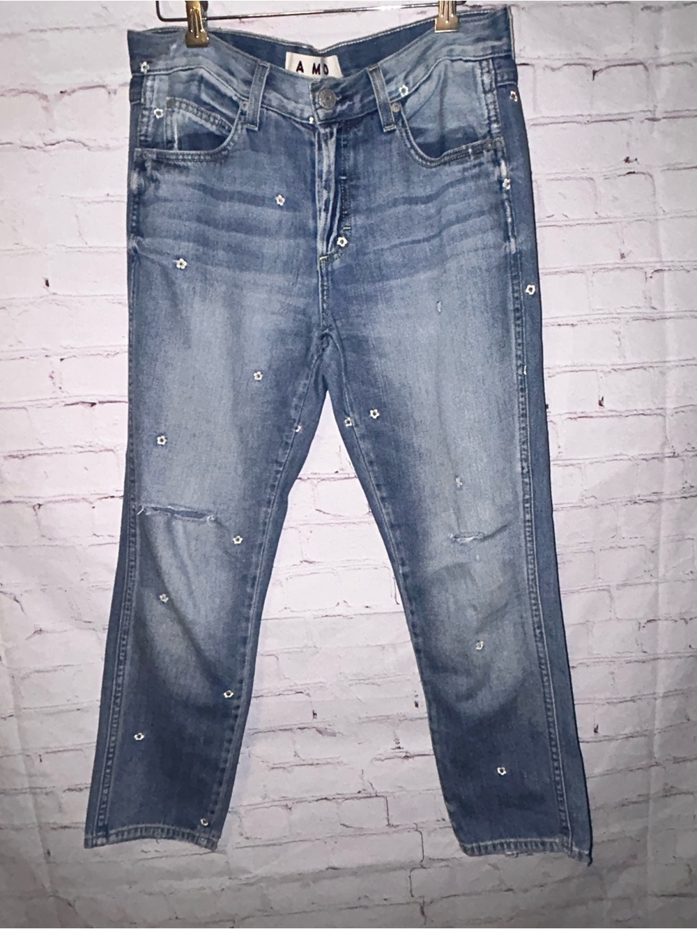 AMO Tomboy Crop Med Vintage Floral jeans size 26